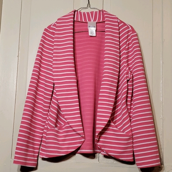 Bedford Fair Jackets & Blazers - Bedford Fair Pink Stripe Jacket Pockets